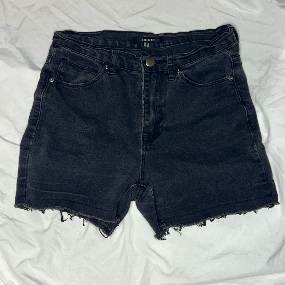 Forever 21 Black Denim Jean Shorts